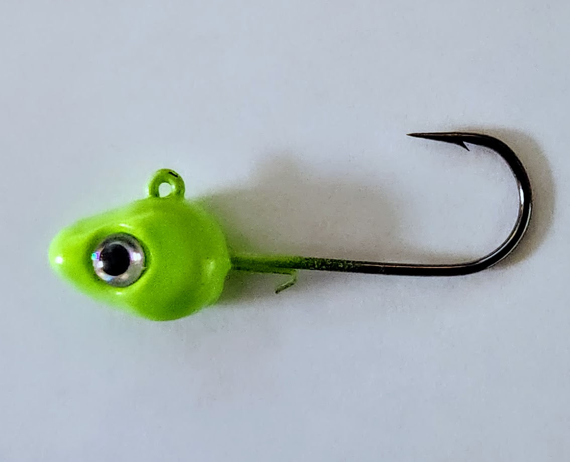 3/8 Ounce Lead Free 3/0 HD Chartreuse Glow Jig
