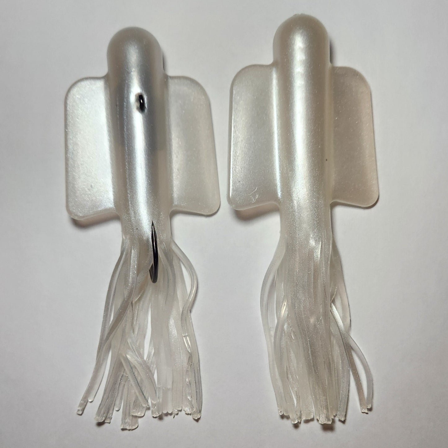 Pre-Rigged 6 Inch GLIDE Tube Pearl White Super Glow