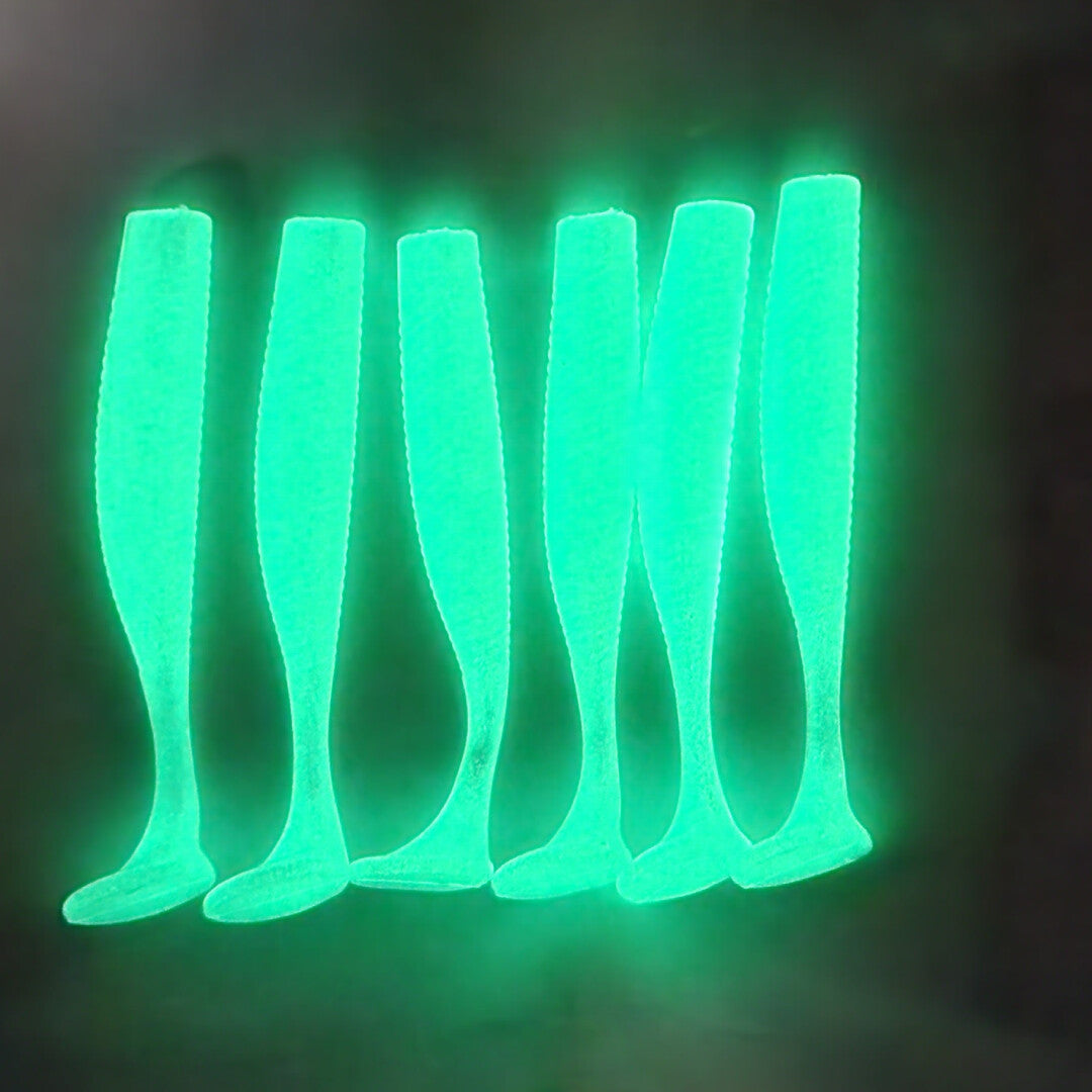 4.75 Inch White Super Glow Hammer Swim Bait
