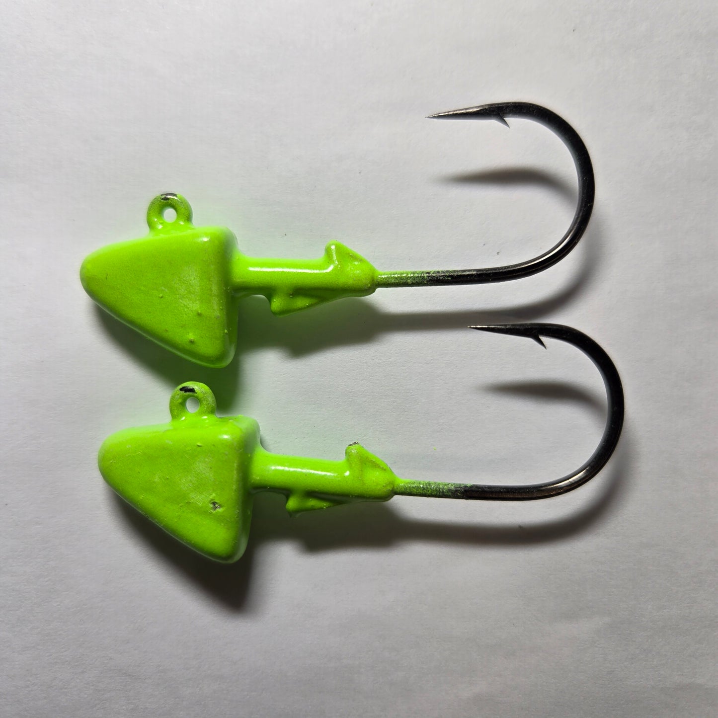 3/4 Ounce Lead Free Chartreuse Glow 6/0 Mustad HD Jig - Qty 2