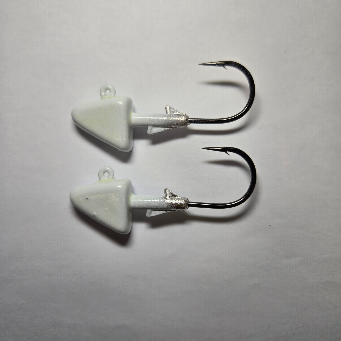1 Ounce Lead Free White Glow 6/0 Mustad HD Jig - Qty 2