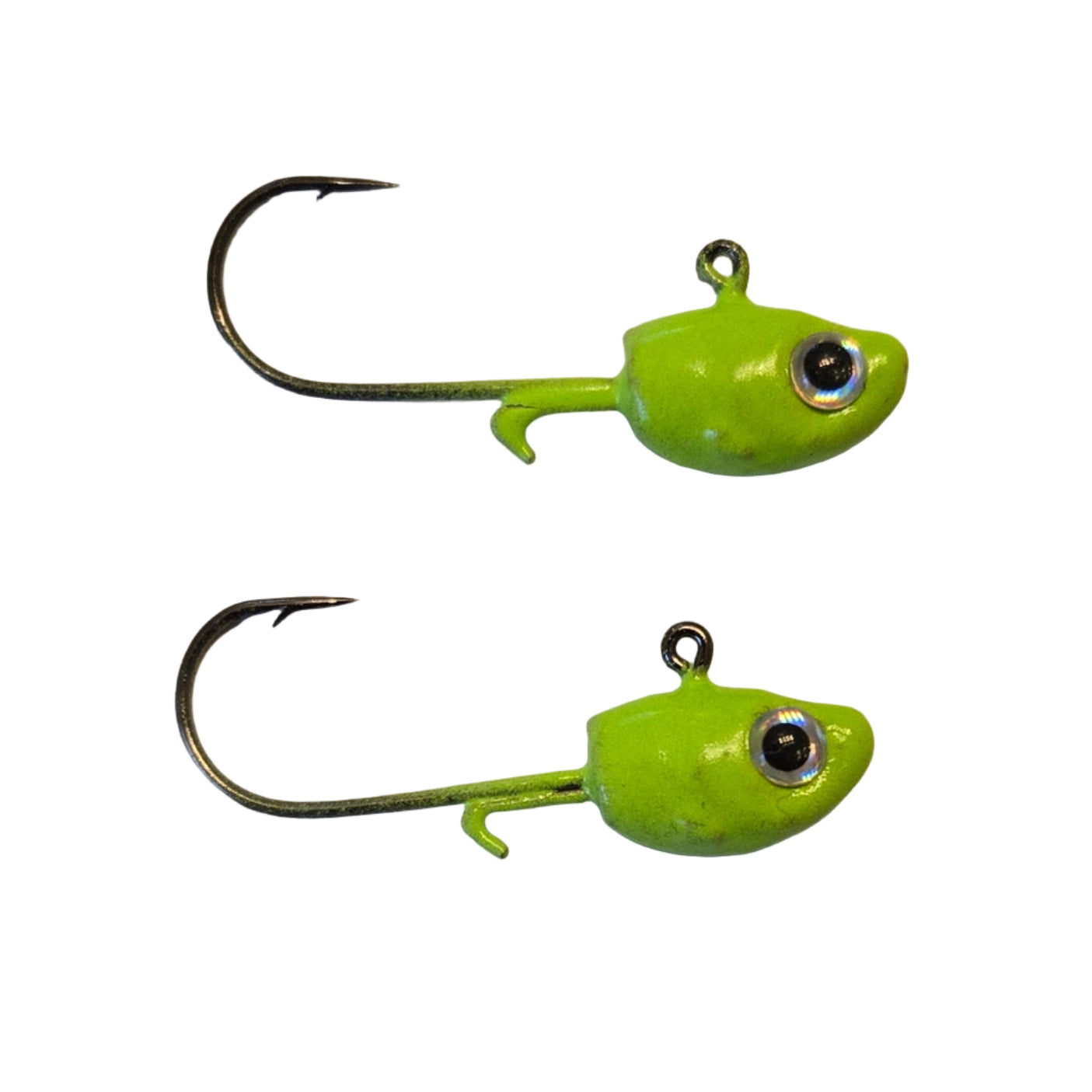 1/8 Ounce Lead Free #2 Chartreuse Glow Jig - Qty 2