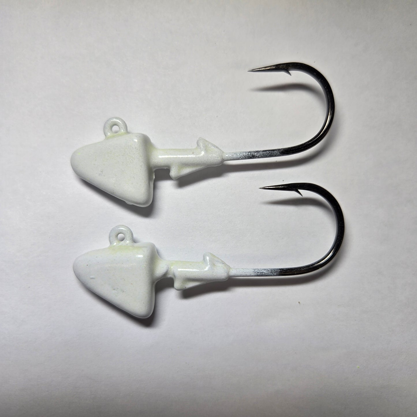 3/4 Ounce Lead Free White Glow 6/0 Mustad HD Jig - Qty 2