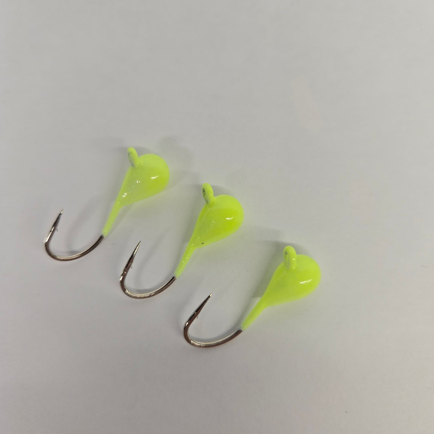 7mm Tungsten Chartreuse Glow Jig #4 Hook- Qty 3